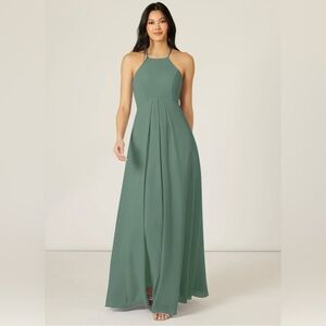 Azazie Elegant Green Halter wedding guest Dress
